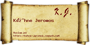 Kühne Jeromos névjegykártya