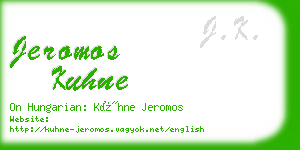 jeromos kuhne business card
